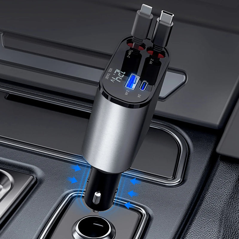 4 IN 1 Retractable Car Charger