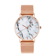 Fashion Rose Gold Creative Marble Female Wrist Watch Luxury